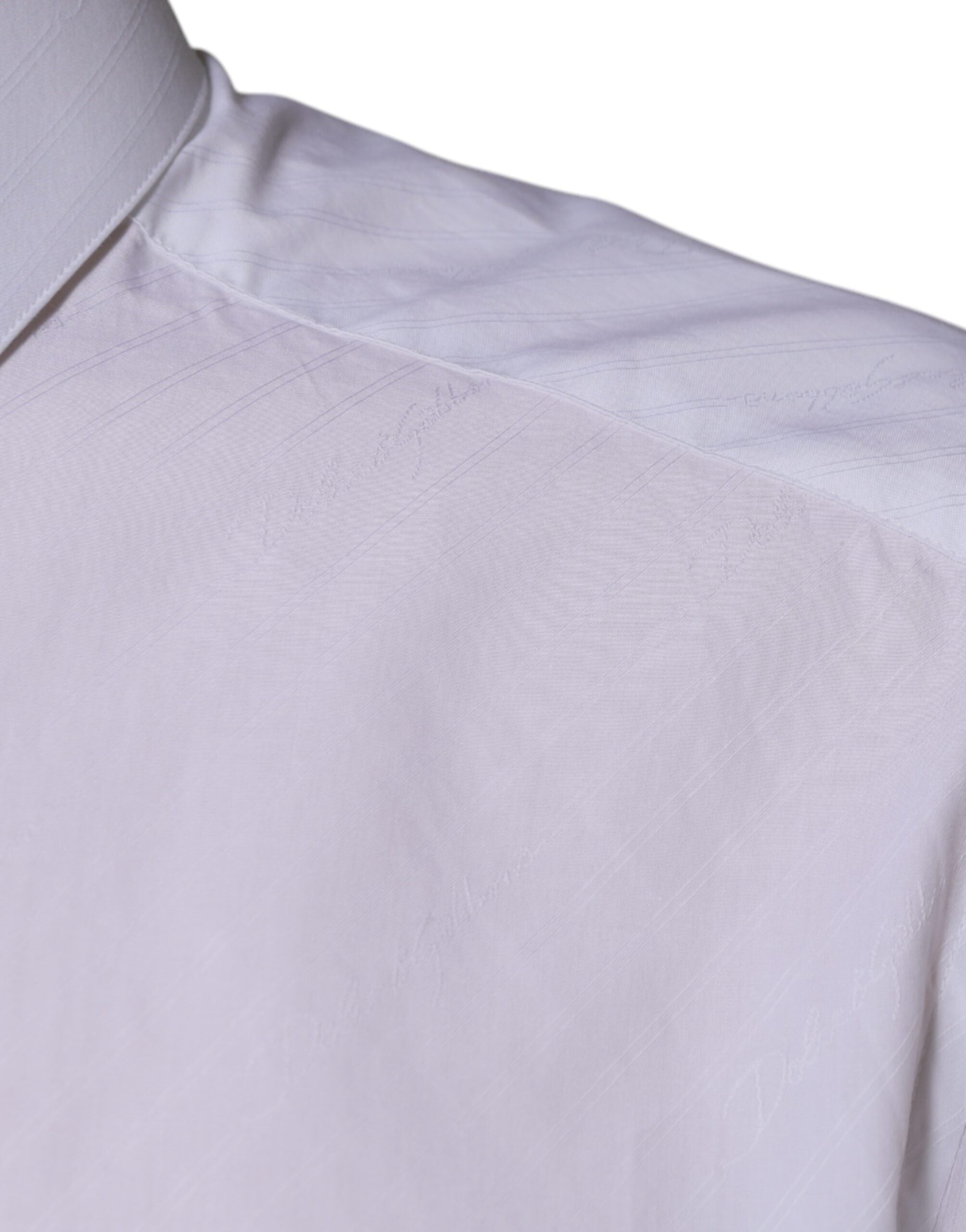 Dolce & Gabbana White cotton shirt with long sleeves MARTINI